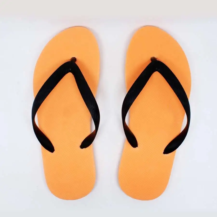 Customized hotel soft flip flops printed eva flat slippers ladies slippers manufacturer for beach flip-flop slippers model M0118