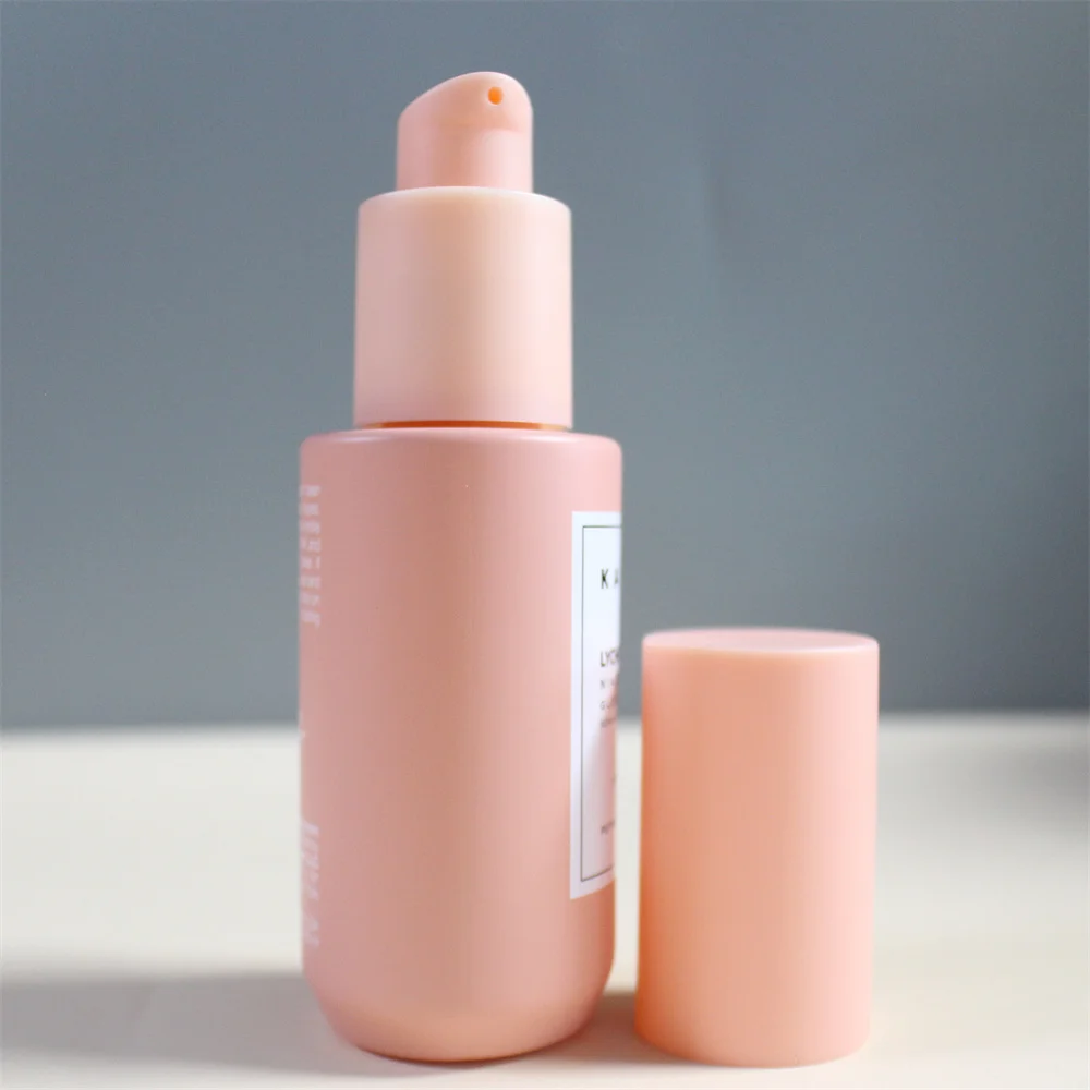 Luxury Empty 15ml 30ml Frosted Nude Color Glass Face Oil Serum Bottle Packaging 30ml Glass Serum Pump SkinCare Bottle