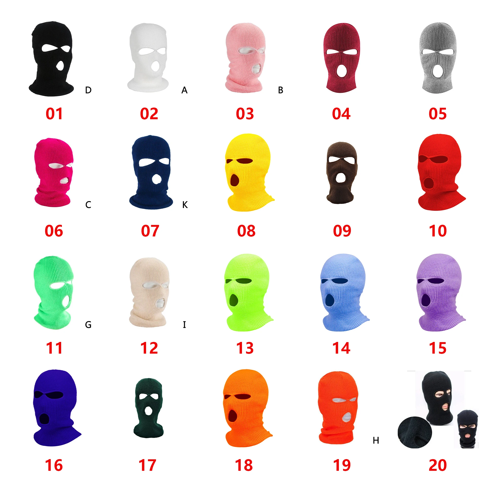 2022 Motorcycle Windproof Full Face Knit Hats Custom SkiMask Men Warm Wool Balaclava Winter Knitted 3 Holes Ski Mask