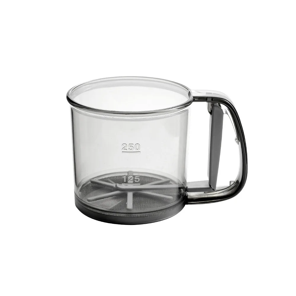 Semi-automatic Flour Sifter Sieve For Baking 4 Cup Capacity Ergonomic Handle Fine Stainless Steel Mesh Sieve