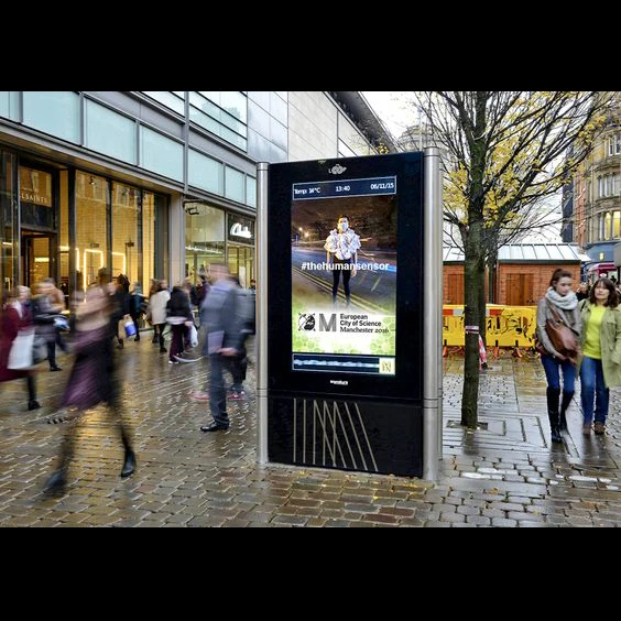 Outdoor Waterproof Digital Signage 47 Inch Dual Touch Screen Kiosk with Scrolling Light Box