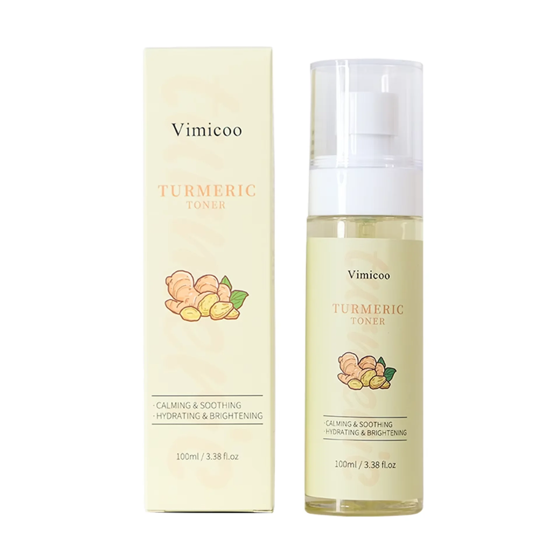 Private Label Moisturizing Calming Soothing Spray Mist Organic Herbal Facial Skin Care Vitamin C Tumeric Turmeric Face Toner
