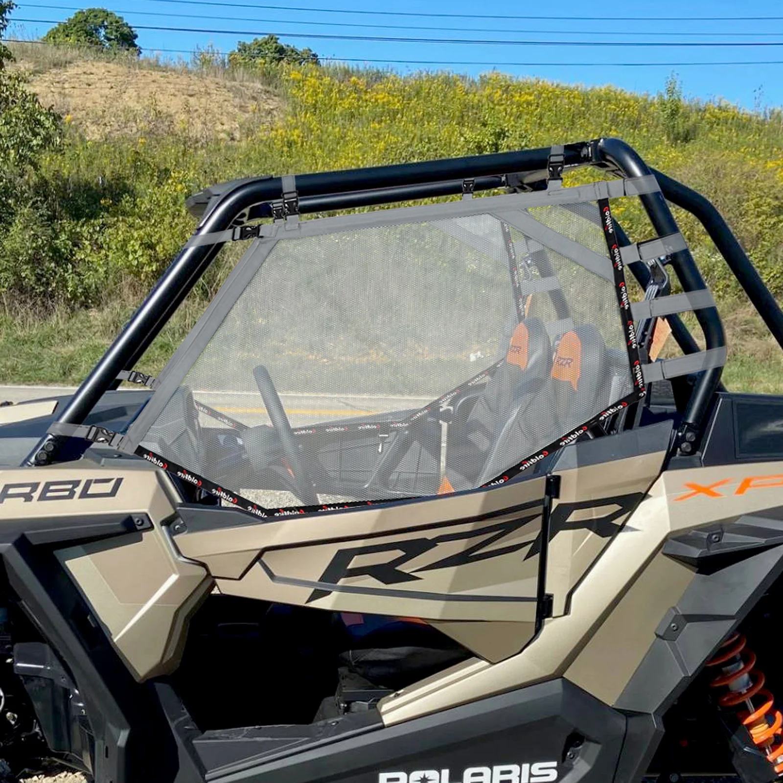 UTV Window Gray Net Roll Cage Mesh Net Guard Shield Net Cover Fit for UTV Polaris RZR 570 800 1000 900 RZR XP Turbo 2015-2023