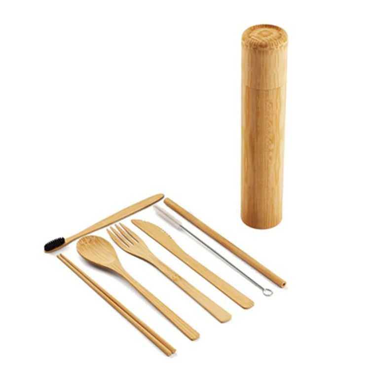
Amazon hot selling chopstick wholesale bamboo cutlery with cutlery holder 