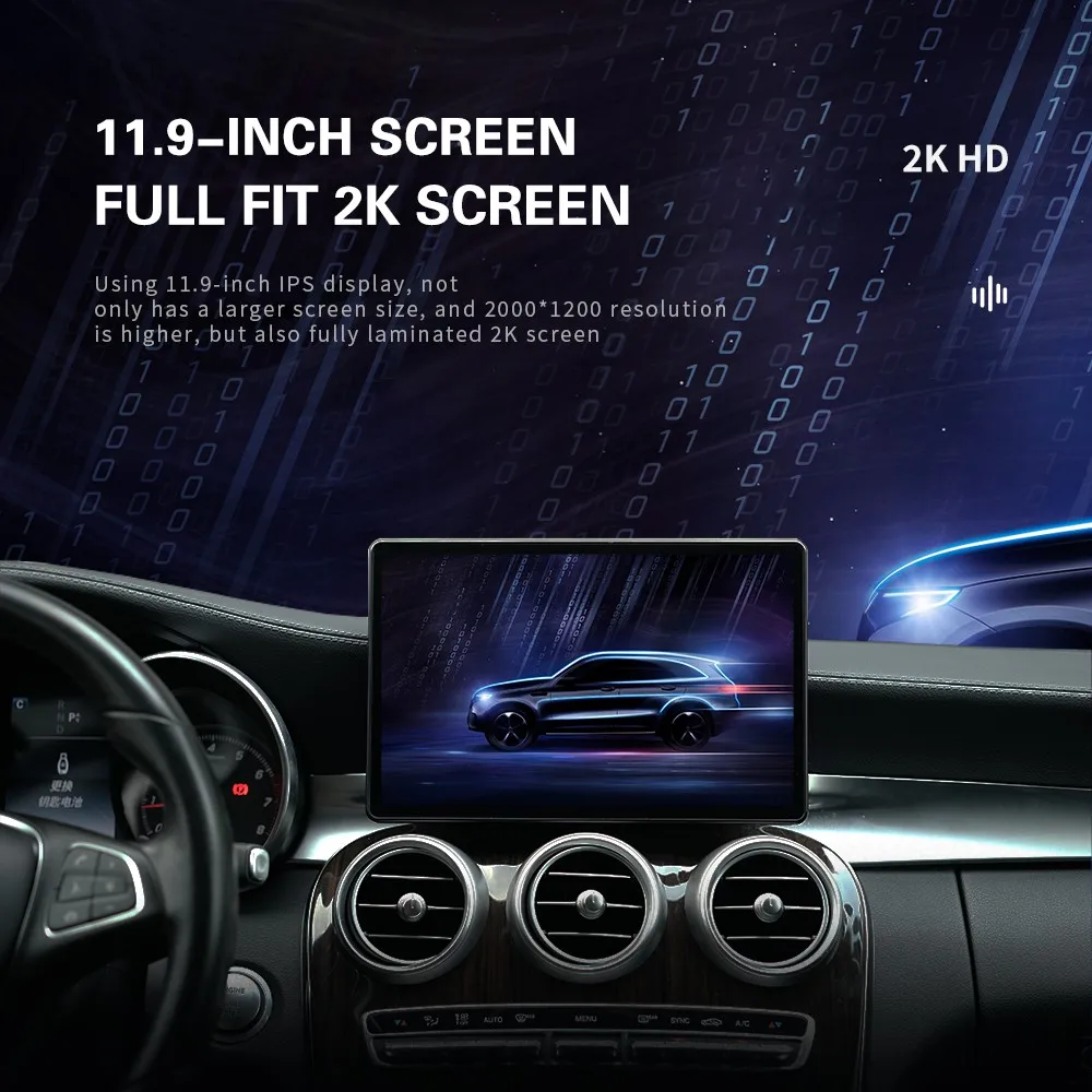 11.9 Inch Octa Core Android12 Car Multimedia Player W204 W205 W211 W212 X253 V Class 2015-2018 2K Screen Aux Auto