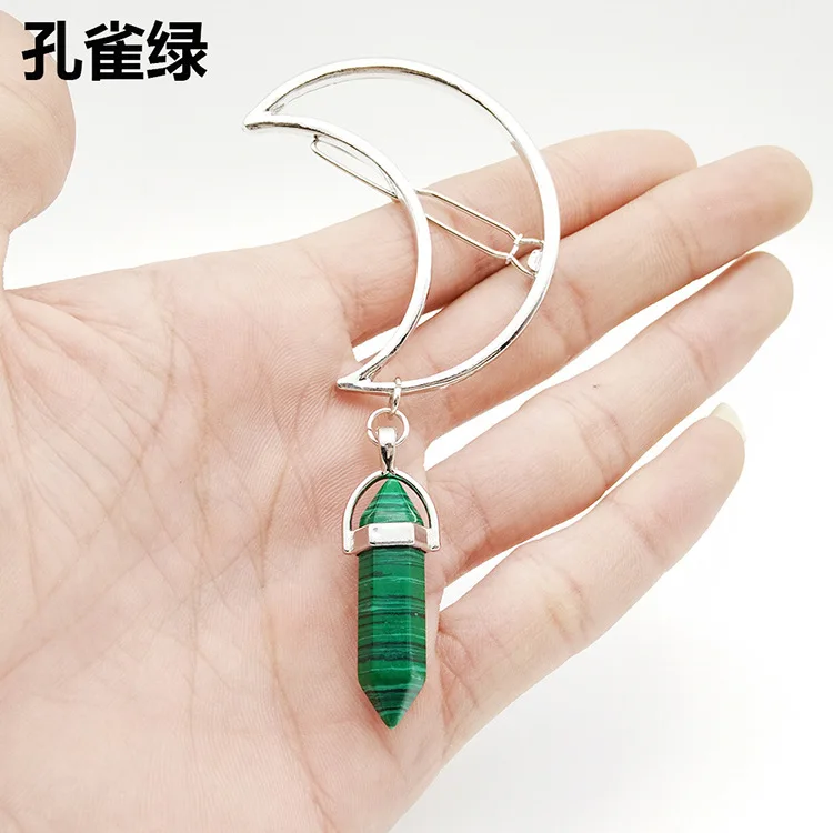 Прямая поставка, новинка 2021 года, стильная заколка для волос, разноцветная заколка для волос с изображением зародышей Луны, элегантная заколка для волос