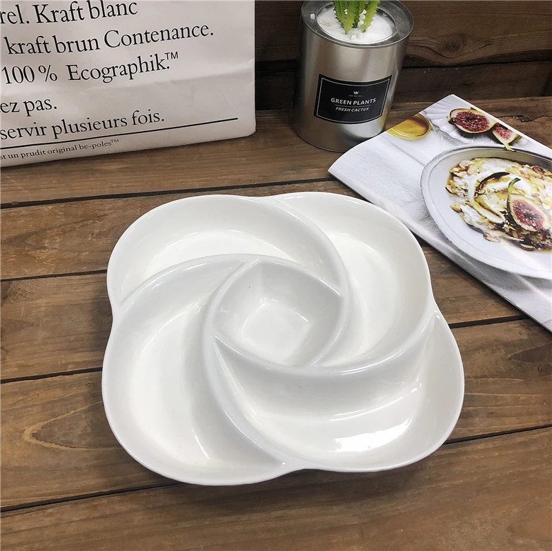 factory hot selling irregular ceramic plate for dry fruit candy use