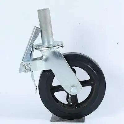 WBD 8 дюймов heavy duty Регулируемый резиновый ролик колесо строительных лесов колеса с тормозом для строительных лесов