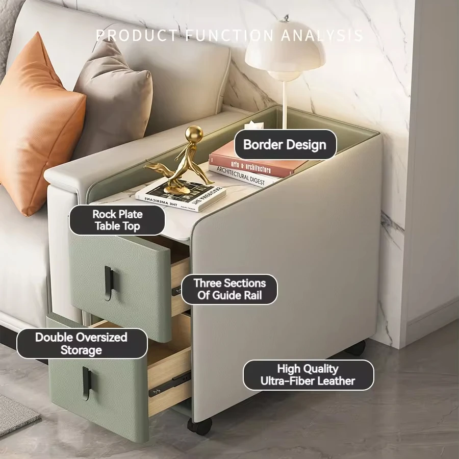 Luxury high-end sofa side cabinets tea cabinet simple solid wood multi-function with bluetooth audio USB smart side cabinet