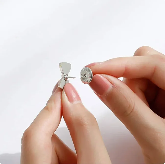 Sewing Pearl Rhinestone Button Brooch Prevent Accidental Exposure Buttons Brooches Pins Badge Cufflinks Shirt Button