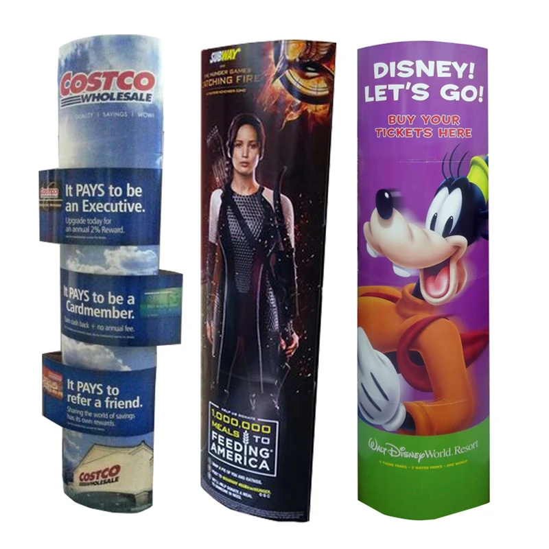 foldable printed Pop up Cardboard paper Totem Display banner totem advertising paper pope cardboard standee display
