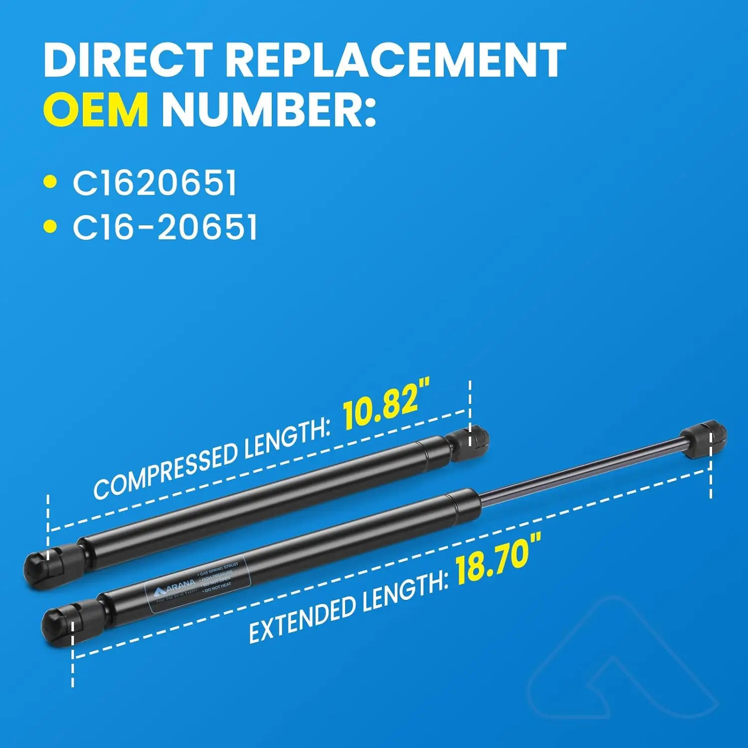 Hot Sale Strong Arm for A.R.E Leer Camper Shell Pickup Truck Cap 475mm Gas Strut Shocks Lift Support