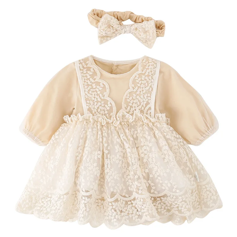 Baby bodysuits spring baby full moon girl treasure long sleeve triangle climbing dress girl princess baby bodysuits