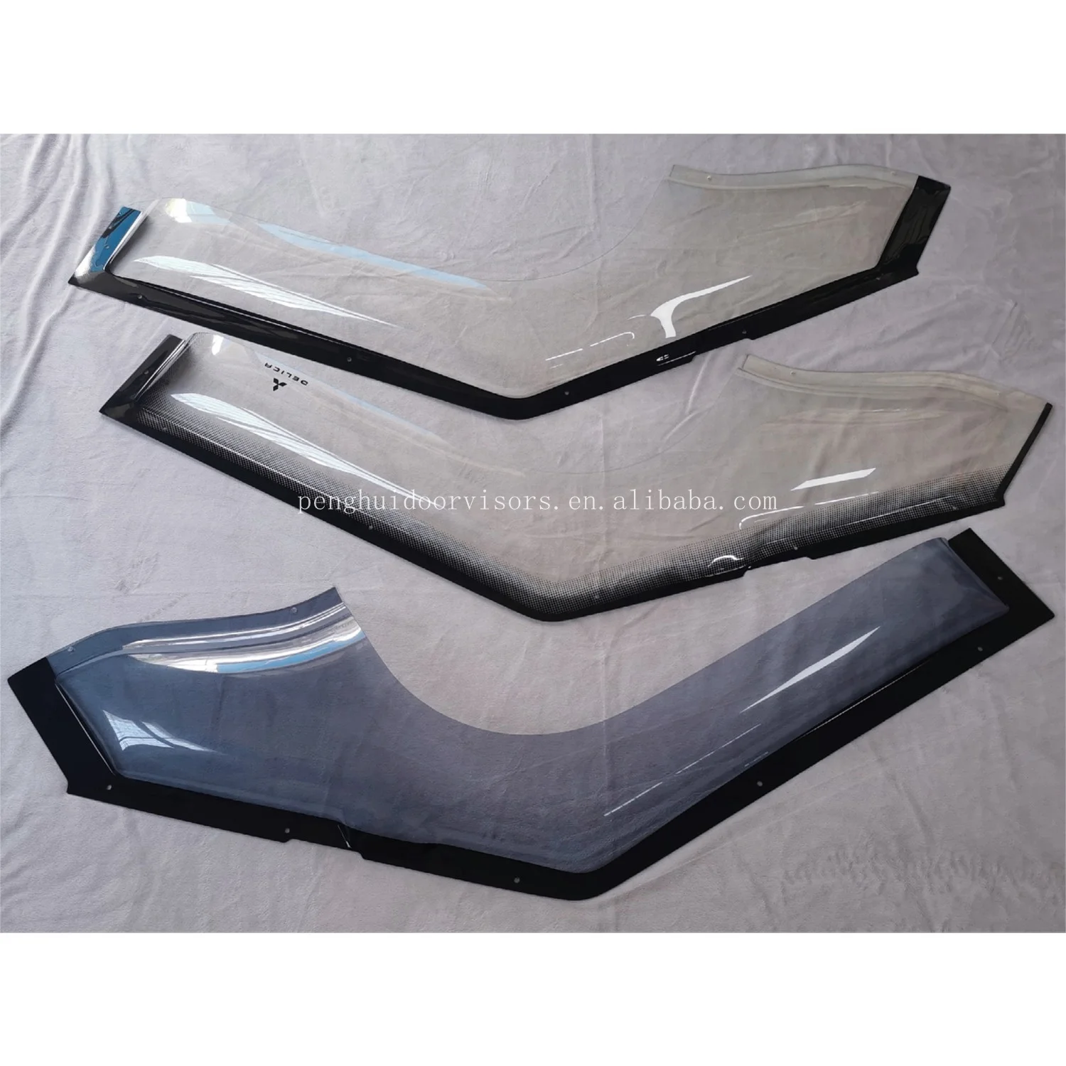 Accessories Wholesale Custom Doorvisor Black Spot Side Style Wider Window Visors For Mitsubishi Delica 1997
