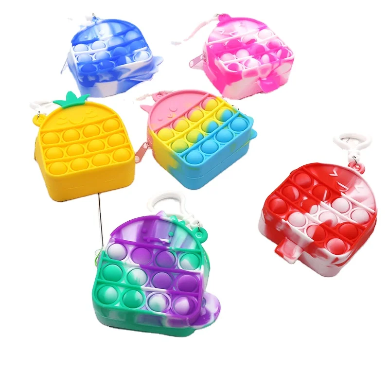 Pen Storage Kids Toy Christmas  Advent Calendar Coin Purse Press Bubble Sensory Bag silicone wallets