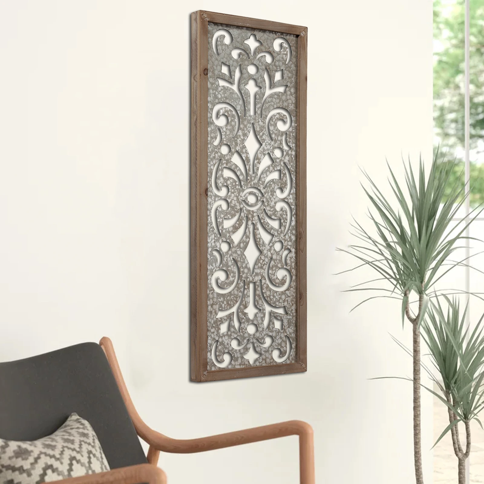 Farmhouse Antique Handmade Home Decorative Laser Carving Wood Design Accents Interior Gift Decoration Wall Art Carved Wood Panel