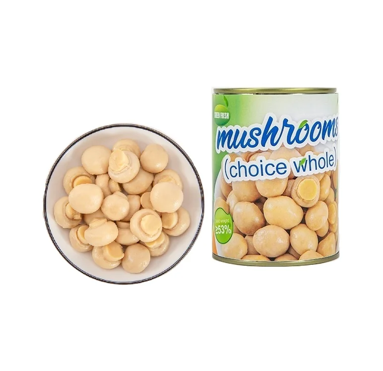 Chinese food stuff sales fresh canned mushroom whole in brine canned food in tin 2840g/ 800G/400G/284G