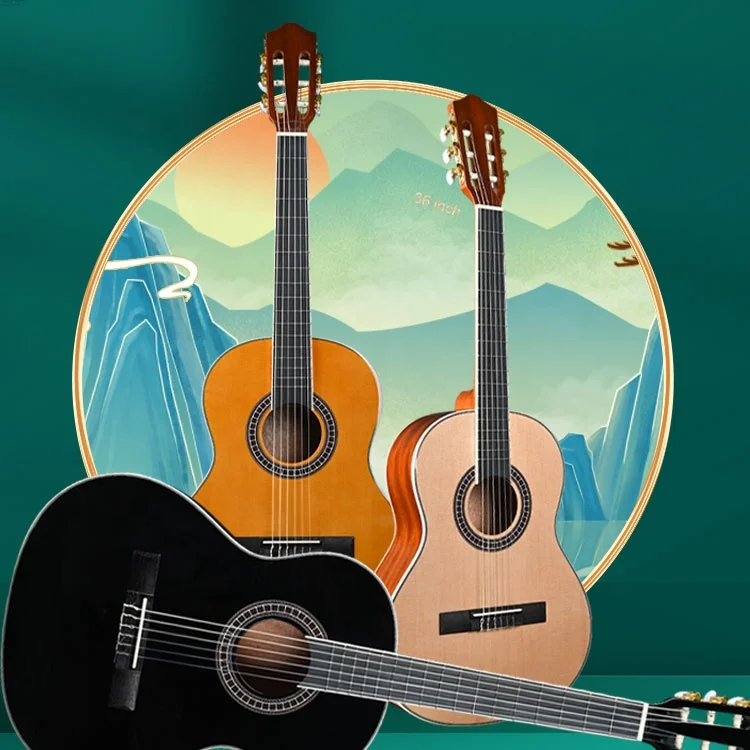 Best Price classical guitar 36 inch Spruce wood guitar for beginners students