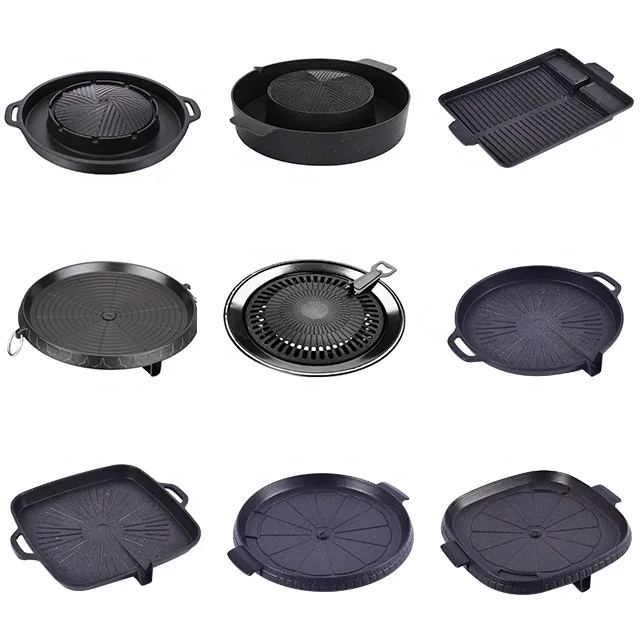 Aluminum deep Mookata grill and pot Thai Korean Japanese Style Mookata round bbq grill pan