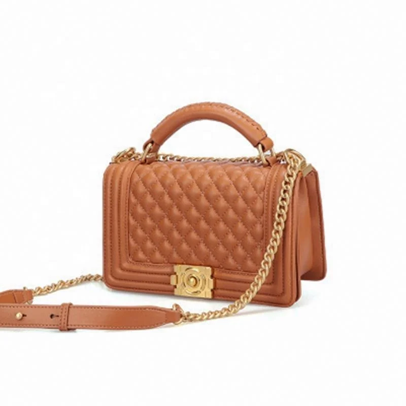 Luxury Leather Handbag Cow Handbags 2020 Gold Chain Fashion Ladies Handbags Woman Bags