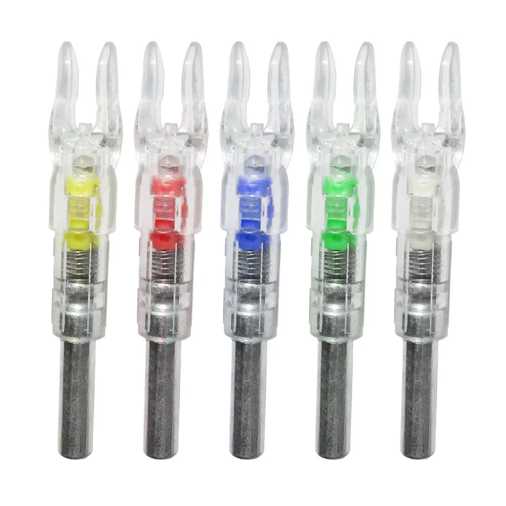 Arhcery ID 6.2mm no tool required automatic switch led lighted nock for recurve compound bow arrows outdoor shooting hunting