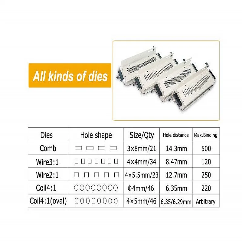 NanBo 6918 Multi-functional 4-in-1 All in one Electric Power Wire Coil Comb Binding Machine