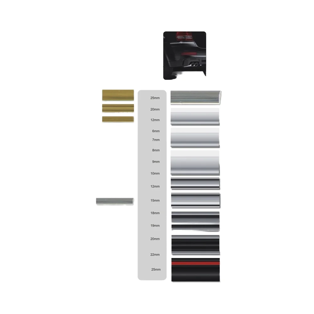 Silver Chrome ABS Plastic Chrome Door Molding Strips for Car Body Bumper Side Trim Decorative Door Scraping Strip