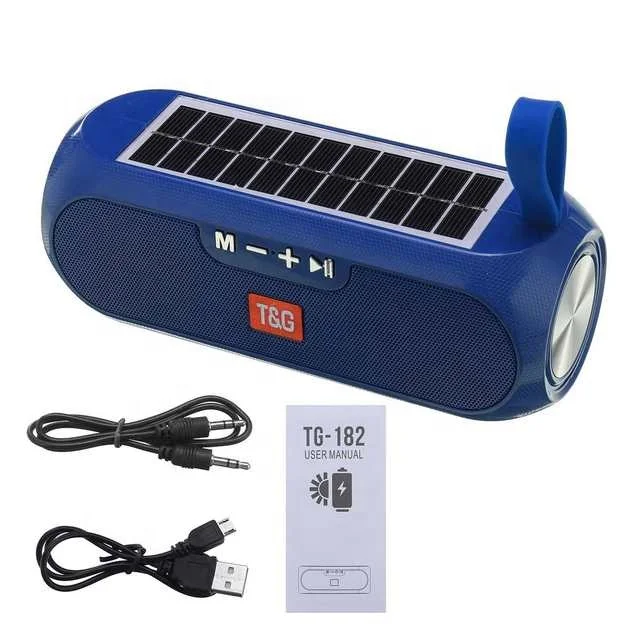 TG182 best Portable Solar Charging Wireless BT Speaker Stereo music Player Loudspeaker Outdoor FM Radio TWS Subwoofer Speakers