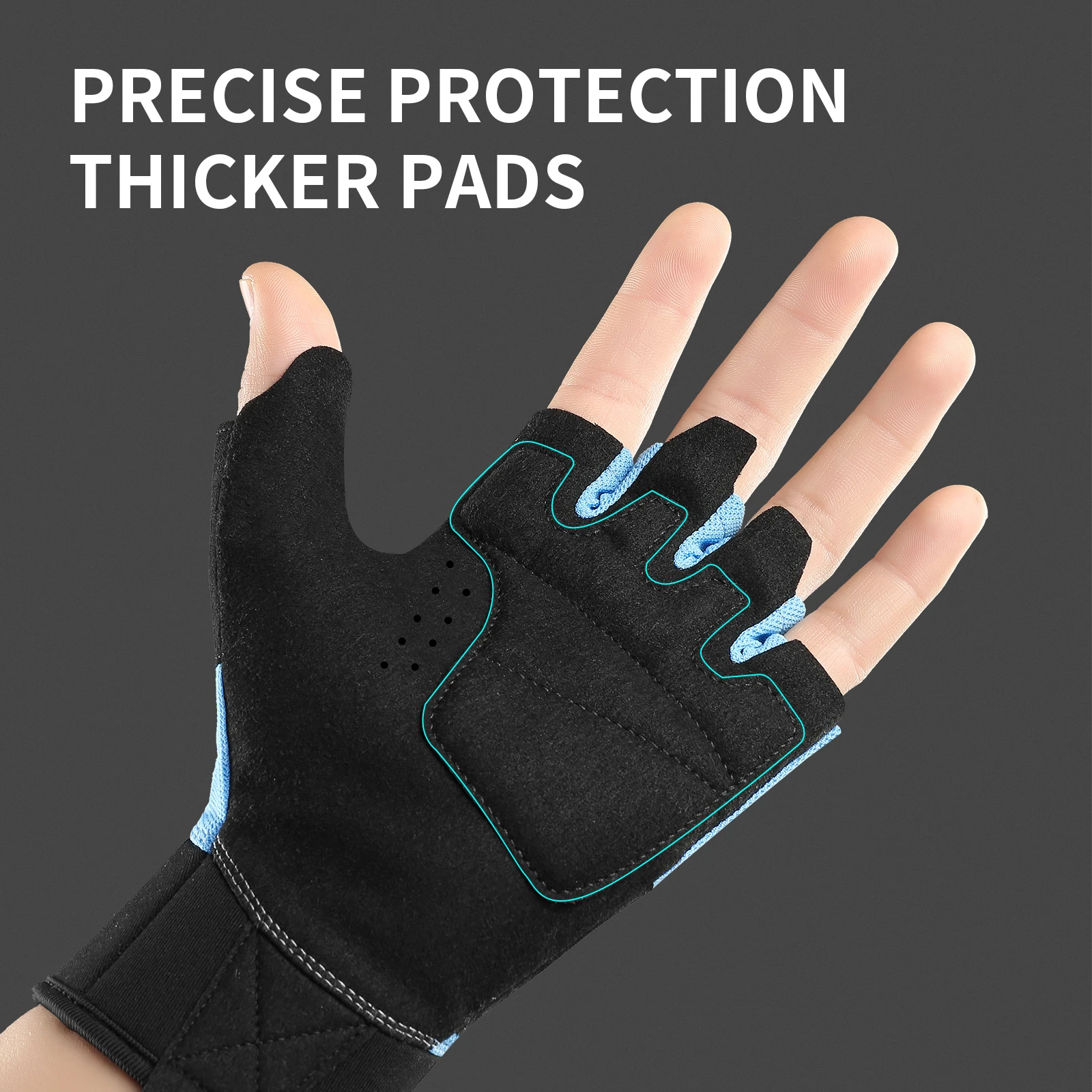 Breathable Workout Glove Wear-Resistant Outdoor Sports Gym Weightlifting Glove EVA Palm Pad Shockproof Fitness Glove for Racing