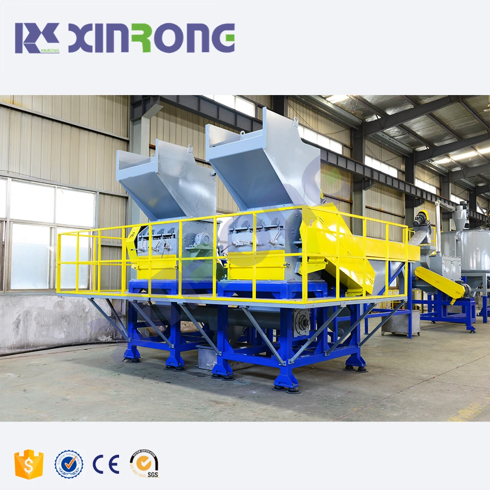 PET plastic bottle labeling washing recycling machine production line
