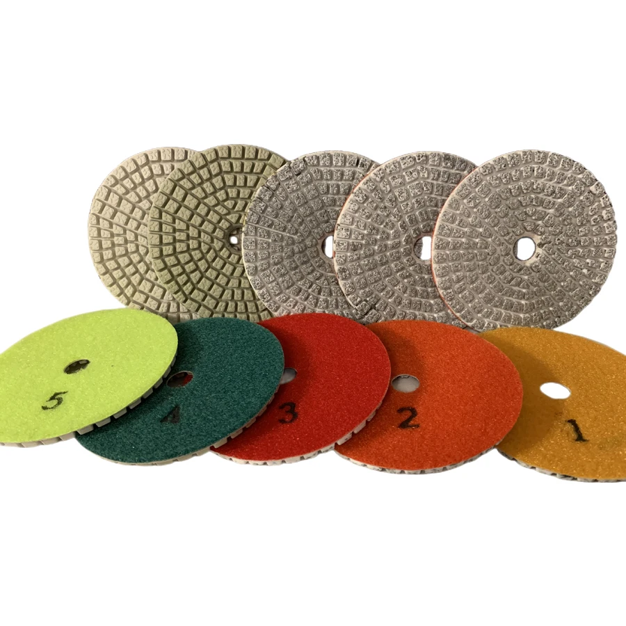 SMT 5-Step Polishing Pads Polishing Granite Floor Marble Stone 3mm Wet Diamond Hand Polishing Pads