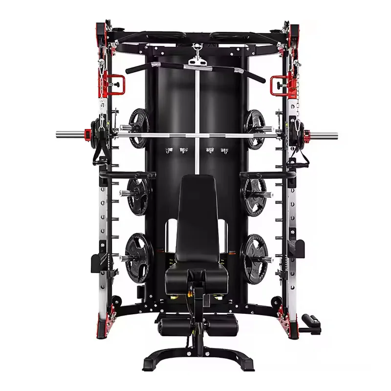 Integrated Multi Functional All-In-One Fitness Equipment Smith Machine Squat Rack Body Building Functional Power Rack