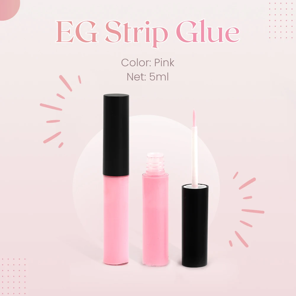 private label 5ml waterproof black pink white strip eye lash glue adhesive eyelash glue