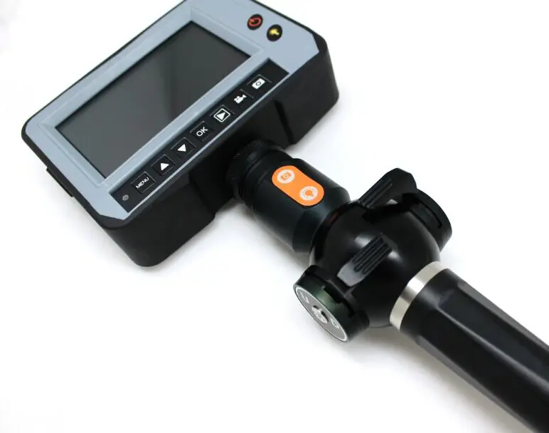 Portable Industrial Video Endoscope with 5.5mm Probe Lens, with Optical Fiber Light, 3mts Testing Cable, 4 Way Articulation