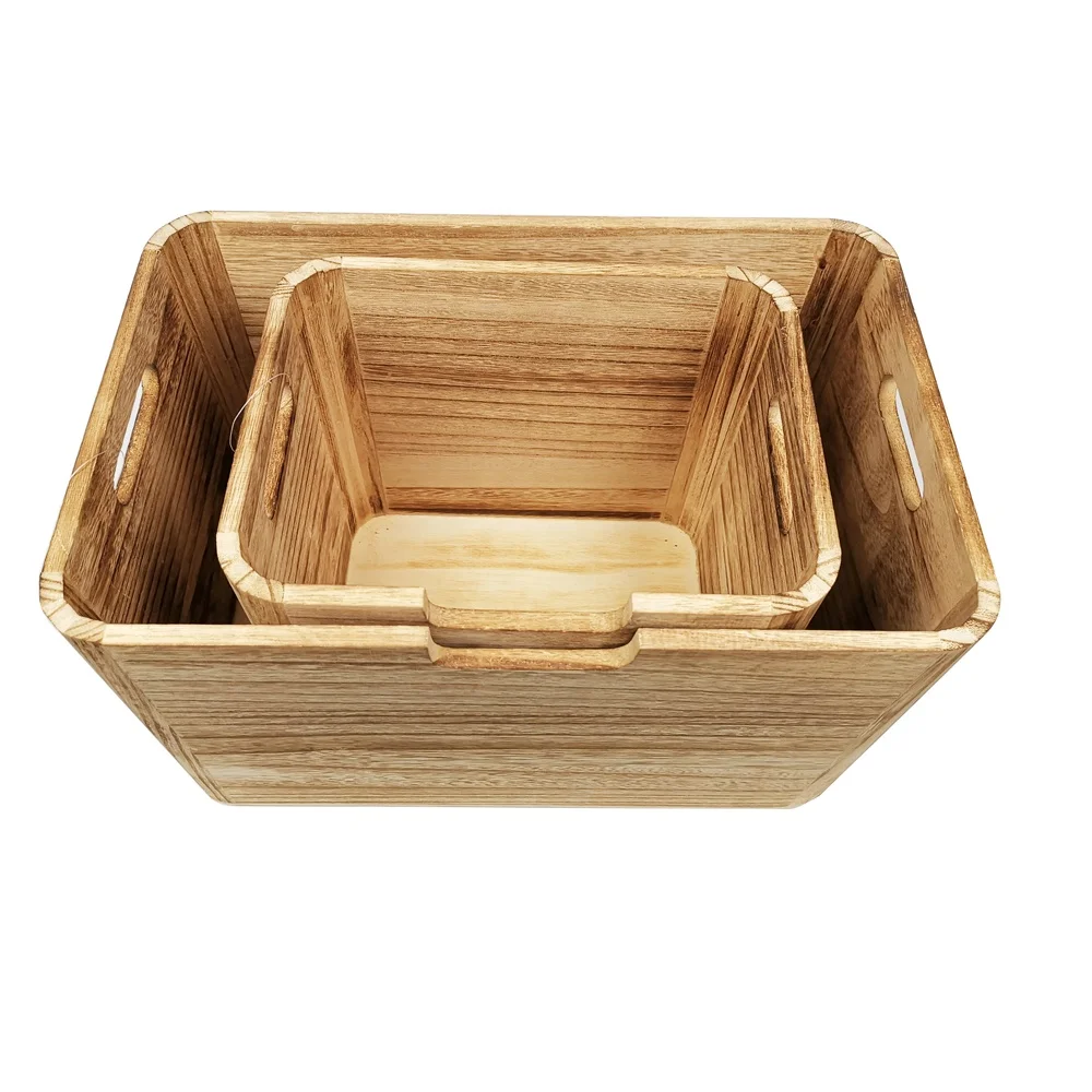 Cheap solid wood storage box with logo OEM customised