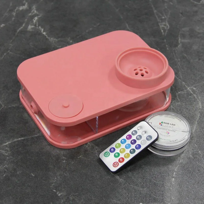 Wholesale custom colored smoke nargile plastic hookah box chicha sheesha portable led shisha set square book hookah for sale