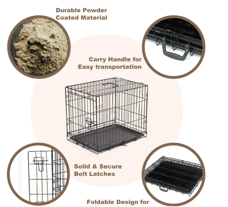 Bangke 24 30 36 42 48 Inches Wholesale Folding Portable Indestructible Metal Heavy Duty Dog Crate
