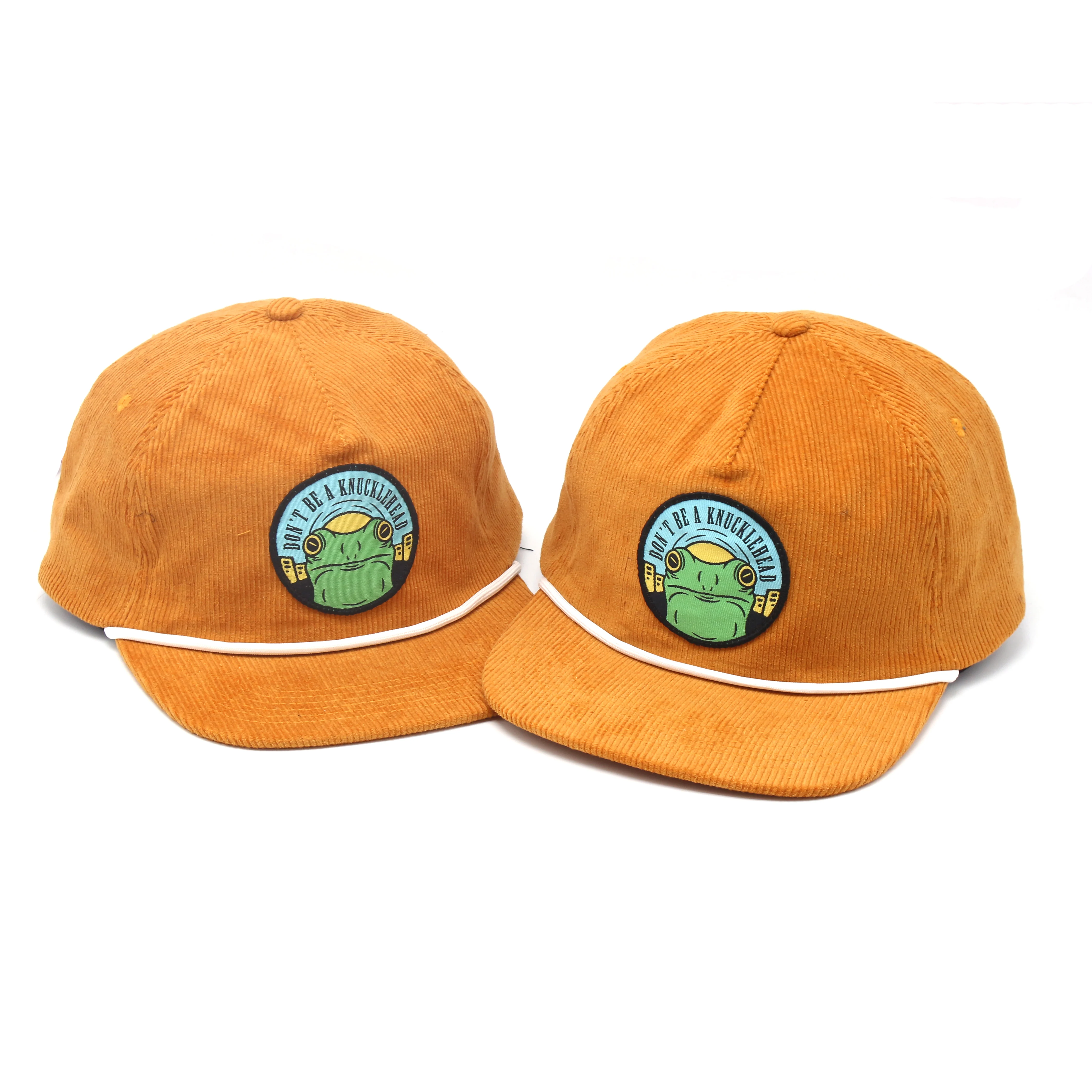 Пользовательские неструктурированных мыть Вельвет 5 Панель веревки Snapback шапки шнур и шапки в силе IKEA с веревкой