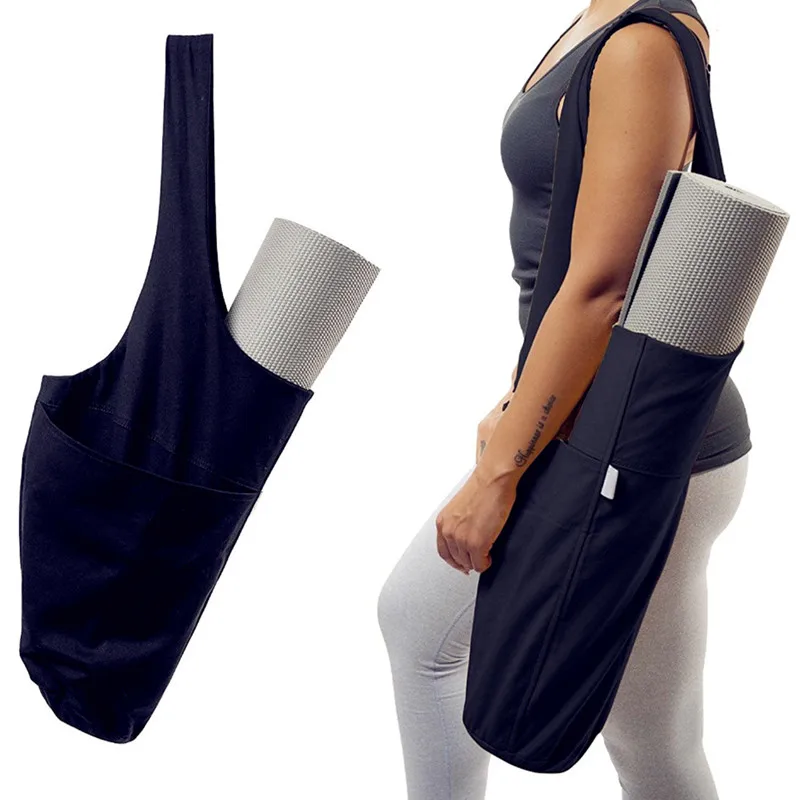 
Hot Selling Large Capacity Canvas Shoulder Sling Yoga Mat Bag 