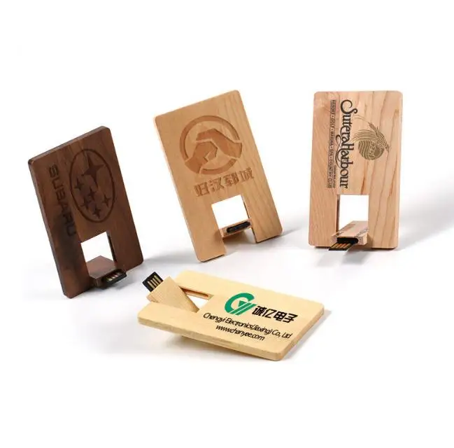 Wooden Card USB Flash Drive 2.0 1GB 2GB Wedding Gift Pen Drive USB 4GB 8GB Memory Stick 16GB 32GB Thumb Drive Laser Engraved
