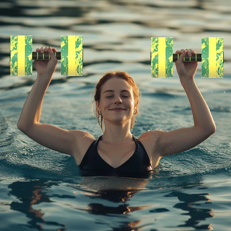 EVA Water Dumbbell Camo Round Triangle Water Floating Fitness Dumbbell