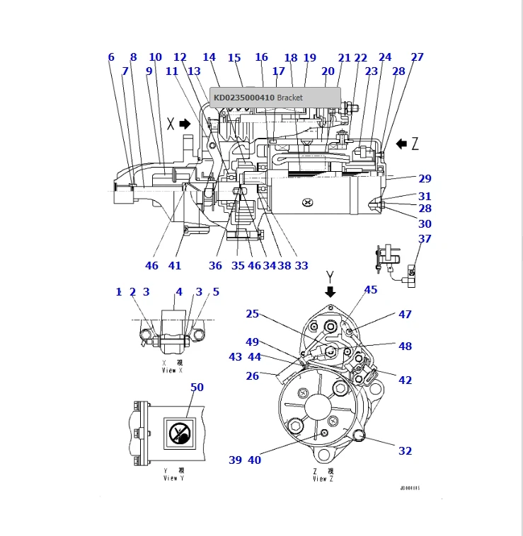 HUIDA  excavator parts engine spare parts SAA6D140E SAA6D125E Starting Motor Assembly 600-813-9323
