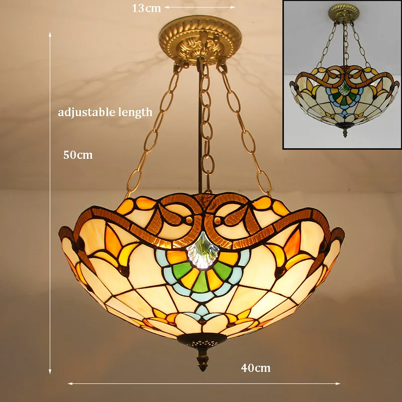 Shade Antique Hanging Chandelier Lampe Tiffany Pendant Stained Glass Luxury LED Ceiling Light Multi Modern Art Decor 70 360 240v