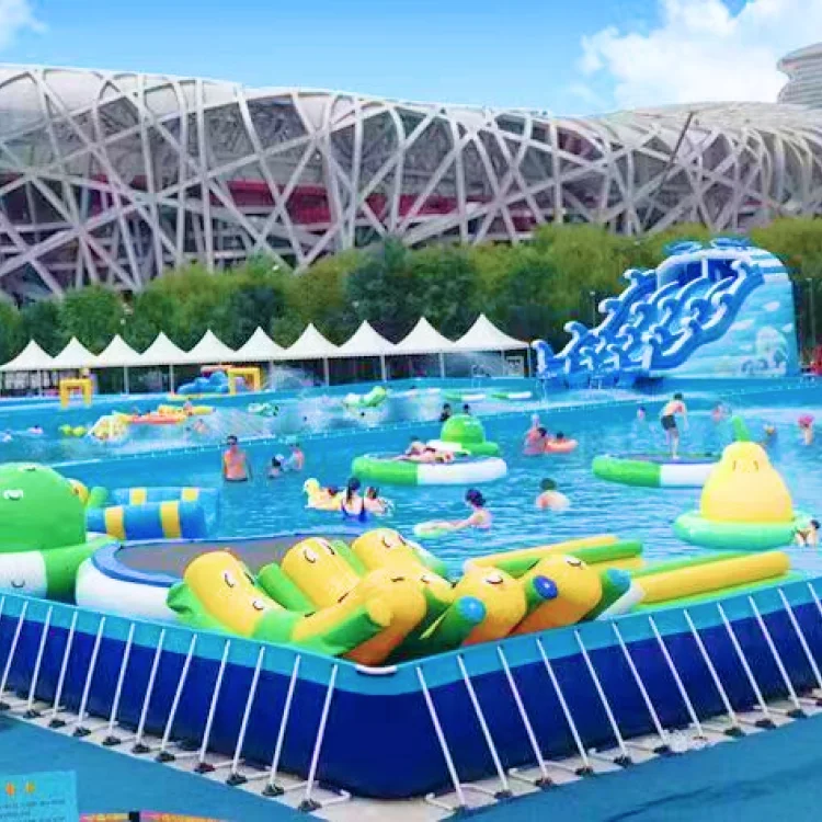 Hot sale children and adults outdoor water park commercial large metal frame bracket swimming pool