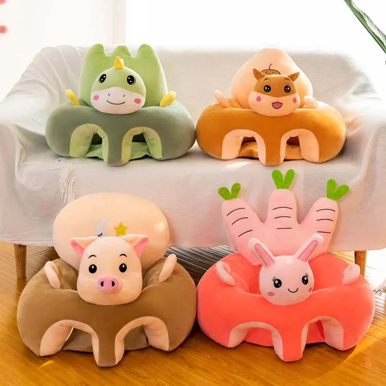 Cartoon Baby Seat Learning Chair Children Sofa Plush Toy Portable Folding Stool