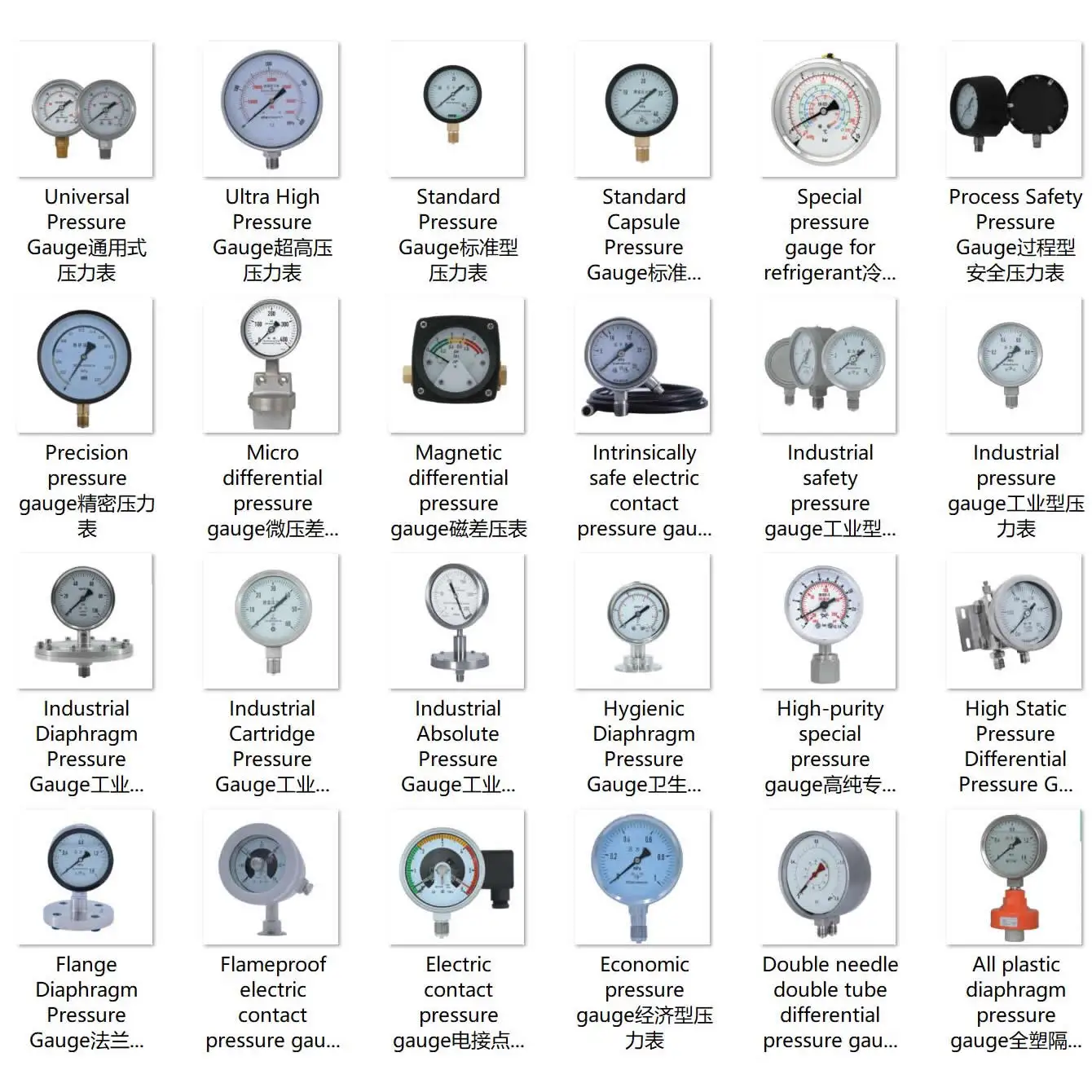 Universal mechanical brass Stainless steel Axial Radial Pressure Gauge