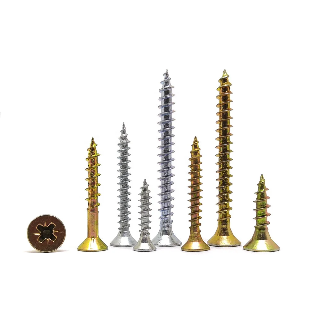
chipboard screw c1022 anti split wood screws chipboard zinc yellow 