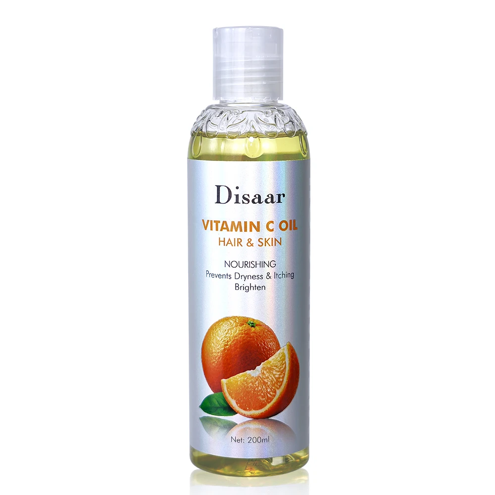 Disaar 100% Pure Natural Vitamin C Body Essential Oil With Vitamin E Skin Whitening Moisturizing Body Oil For Dry Skin Care