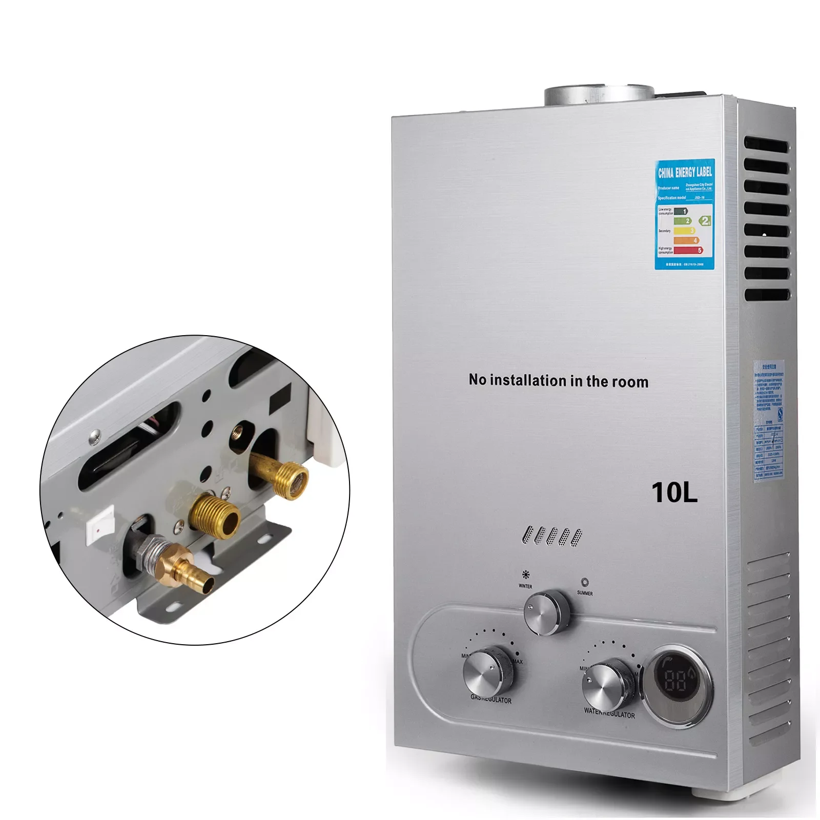 6L to 8L 10L 12L 14L 16L 18L Natural Boiler Instant Gaz Propane Tankless Lpg Geyser Gas+water+heaters