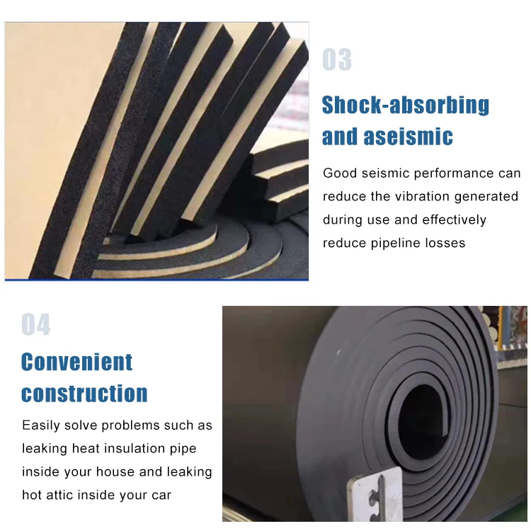 Produces Thermal Insulation Air Conditioner Closed Cell 10-30Mm Nbr Black Rubber Foam Board